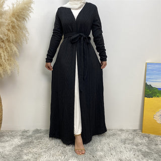 19060-1# New Winter Coat With Side Pockets Women Muslim Abaya Cardigan