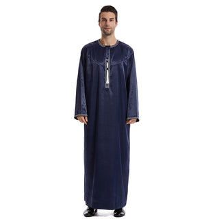 TH833#Abaya Muslim Clothing Long Sleeves Islamic High Quality Men's Robe