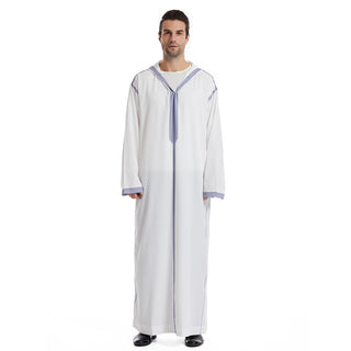 TH832#Abaya Muslim Clothing Long Sleeves Islamic High Quality Men's Robe with hat