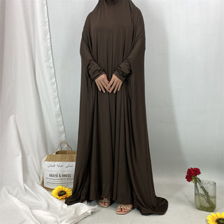 6841#Traditional Islamic One Piece Full Length Jilbab Prayer Abaya Made in Premium Stretch Jersey Spandex