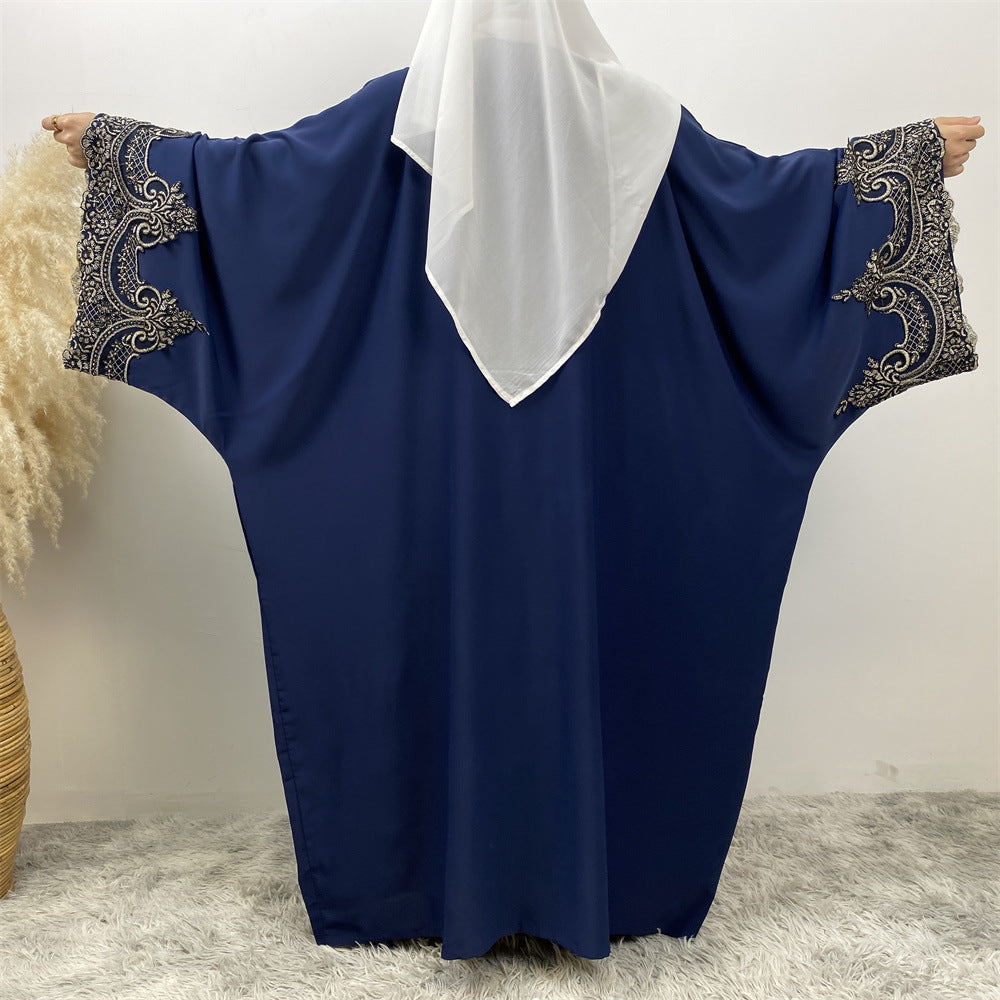 1417# Latest Ramadan Abaya For Women Muslim Fashion Luxury Silver Sequin Abaya