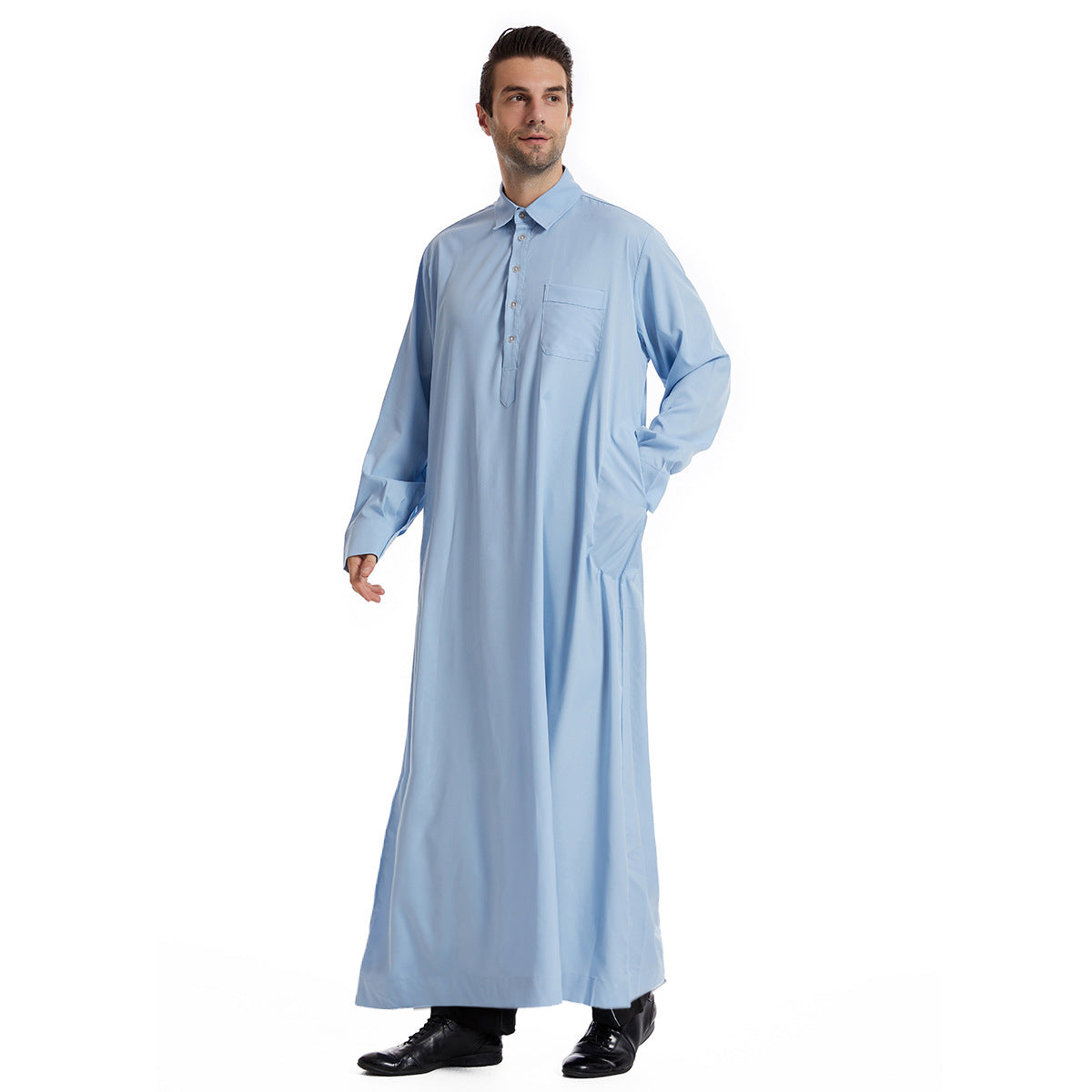 TH828#Abaya Muslim Clothing Long Sleeves Islamic High Quality Men's Clothing