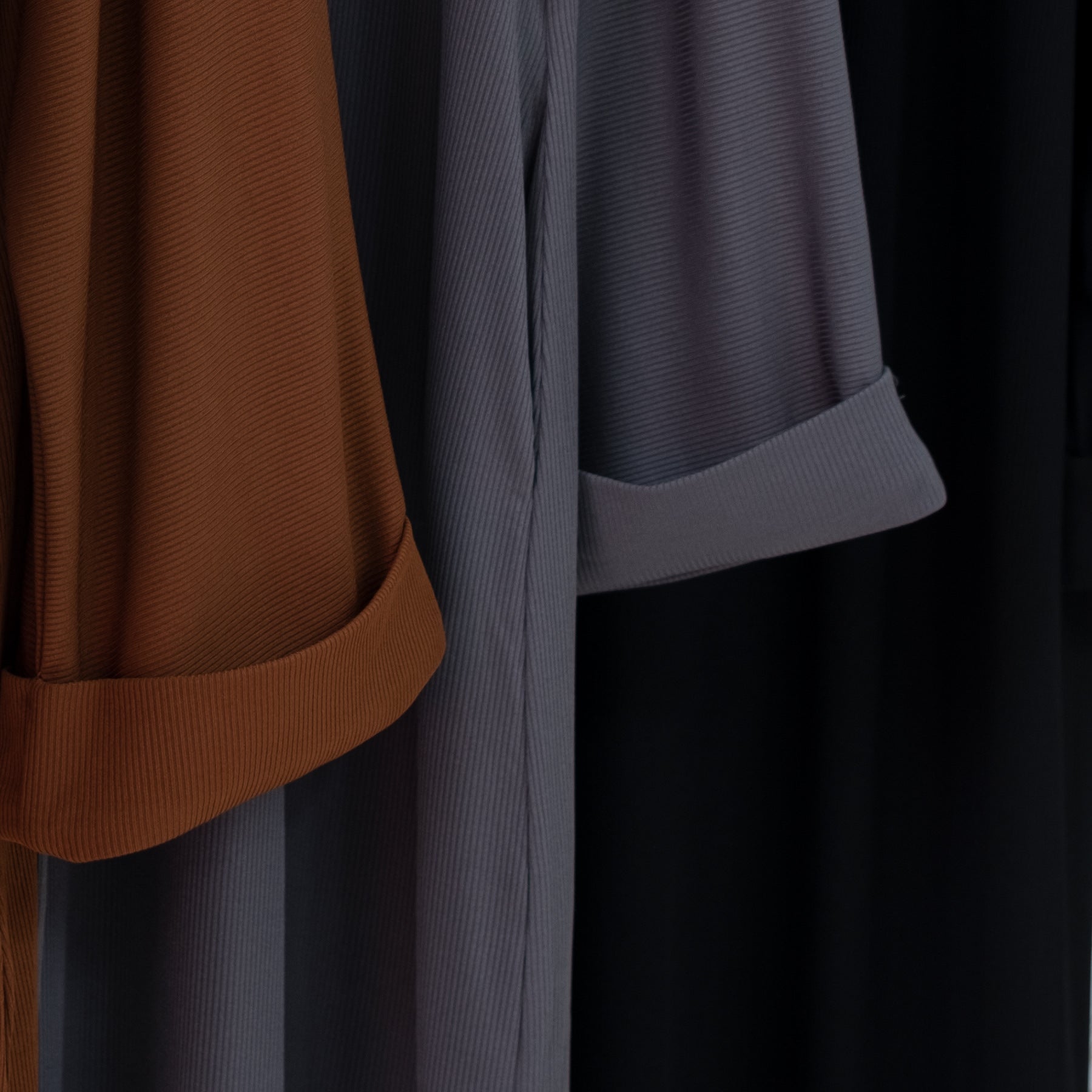1657#Winter Abaya for Women Muslim Kint Fabric Solid Color Modest Dresses