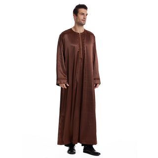 TH831#Abaya Muslim Clothing Long Sleeves Islamic High Quality Men's Robe