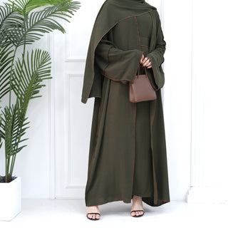 1693#2024 New Modest Wrinkle Polyester EID With Hijab Islamic Clothing Abaya