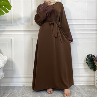 6659#Open zipper long sleeve maxi dresses for muslim women 6 colors