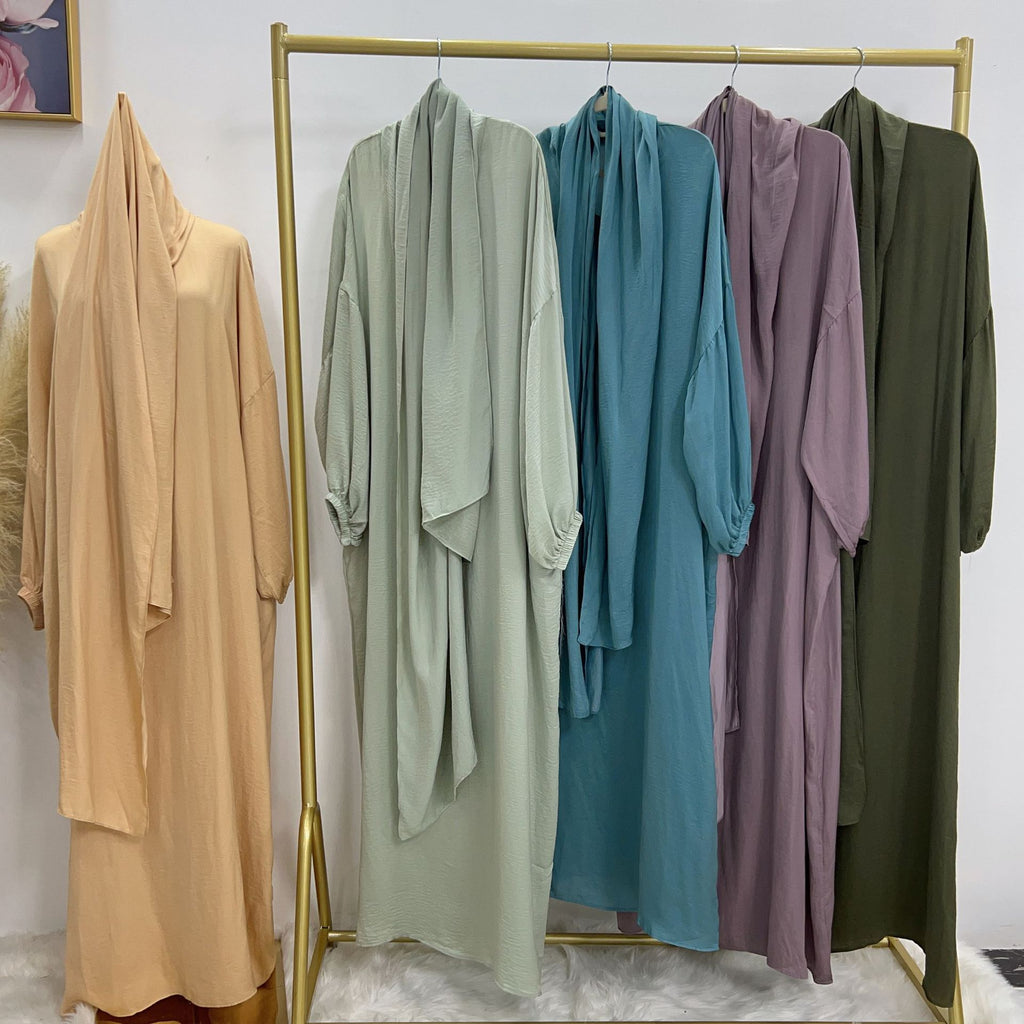 1626#Women Muslim Dress Hoodie Modest Abaya with Attached Hijab
