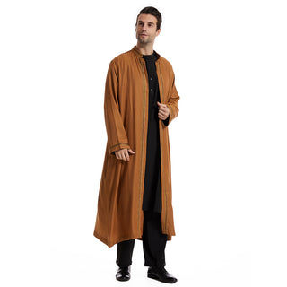 TH830#Abaya Muslim Clothing Long Sleeves Islamic High Quality Men's Robe