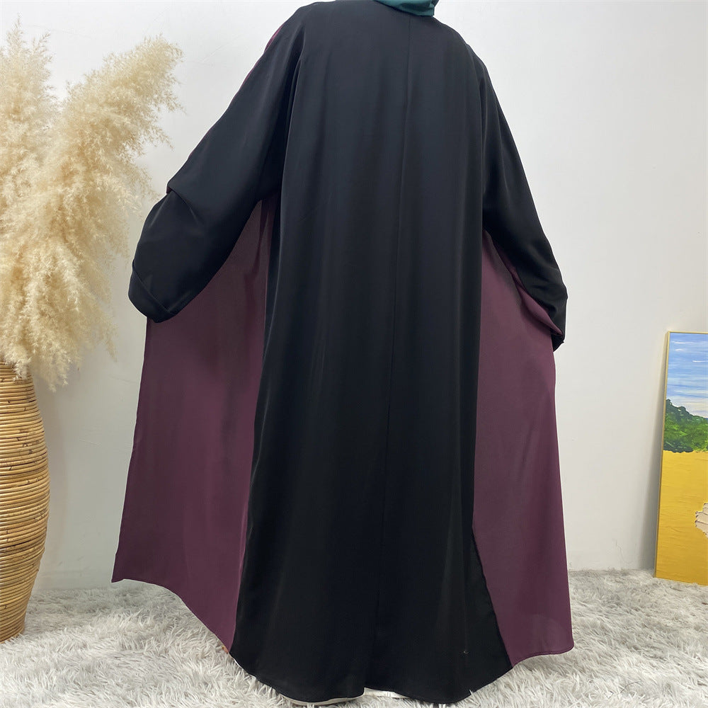 1438#Classy Latest Smooth Nida Material Two-Color Design Loose Sleeves