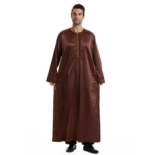 TH831#Abaya Muslim Clothing Long Sleeves Islamic High Quality Men's Robe