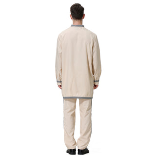 TH812#2 pcs Arab Muslim Wear calf Length Muslim Clothes Jubba Men's Thobe