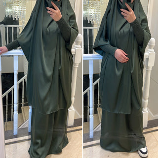 1618#Islamic Clothing 2pcs Prayer Abaya Jilbab_ For Muslim Women