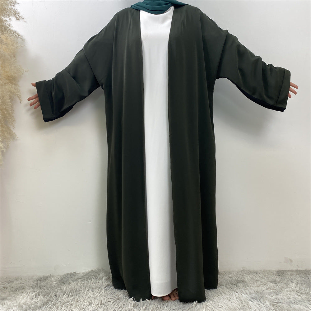 1438#Classy Latest Smooth Nida Material Two-Color Design Loose Sleeves