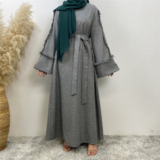 6804#Latest Dress for Women Linen Material Dubai Middle East Fashion Long Sleeve Dress Latest Dress for Women Linen Material Dubai Middle East Fashion Long Sleeve Dress