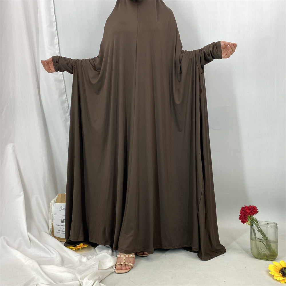 6841#Traditional Islamic One Piece Full Length Jilbab Prayer Abaya Made in Premium Stretch Jersey Spandex