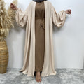 1969# Latest Elastic Cuff Big Lantern Sleeves With Side Pockets Women Abaya 的副本