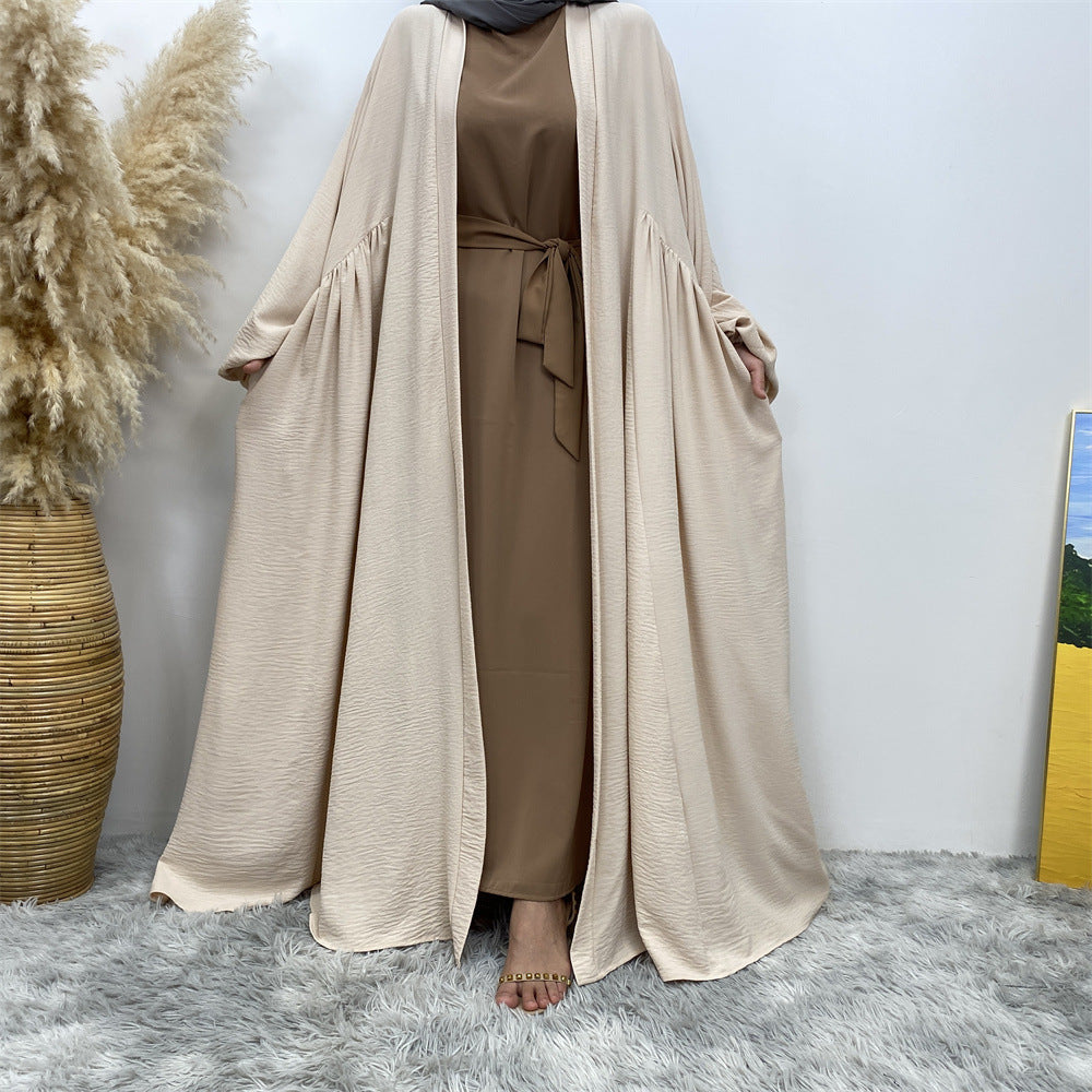 1969# Latest Elastic Cuff Big Lantern Sleeves With Side Pockets Women Abaya 的副本