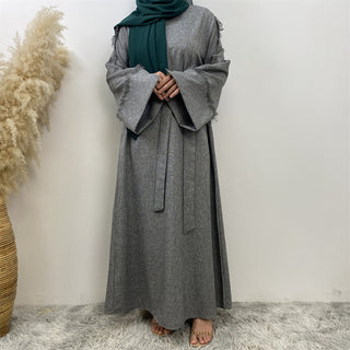 6804#Latest Dress for Women Linen Material Dubai Middle East Fashion Long Sleeve Dress Latest Dress for Women Linen Material Dubai Middle East Fashion Long Sleeve Dress
