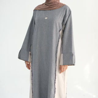 1897#Linen Abaya with Tassels Fashion Abaya Femmes Robe Musulmane Women Islamic Clothing