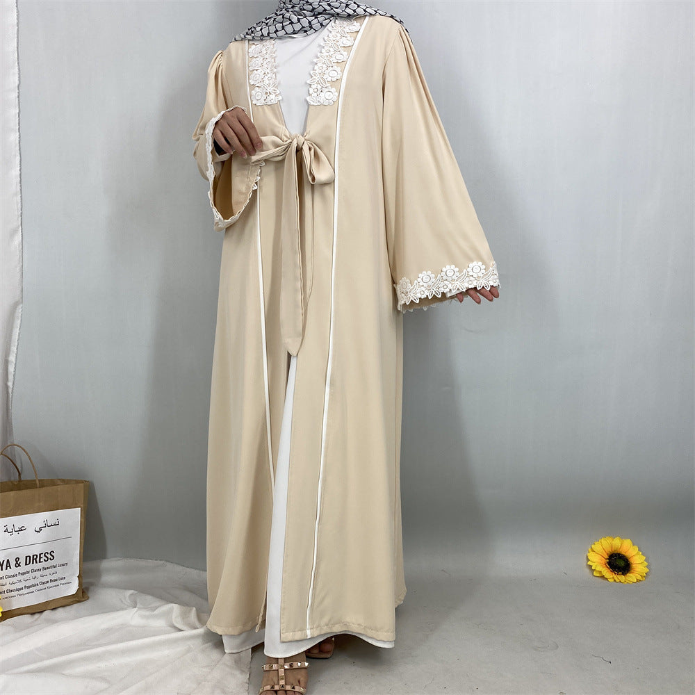1467#Nida Abaya with Floral Lace Applique the Most Gorgeous Shade for Muslim Women