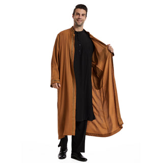 TH830#Abaya Muslim Clothing Long Sleeves Islamic High Quality Men's Robe