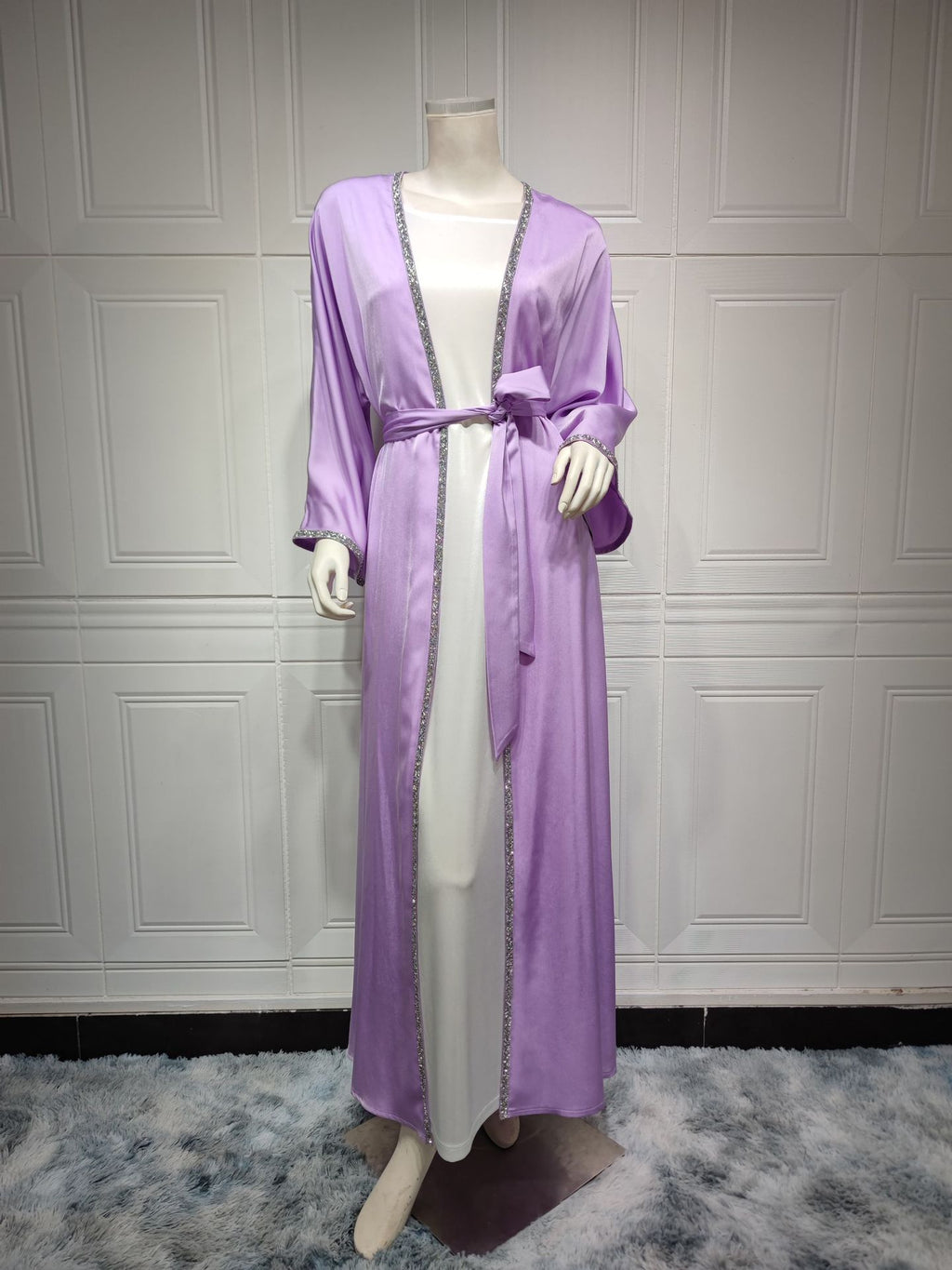 058#Women Sequins Luxury Modest Wear Islamic Clothing Dubai Abaya