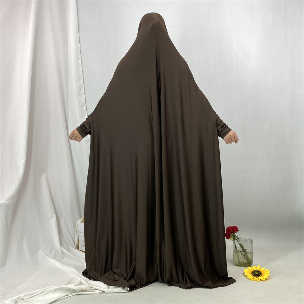 6841#Traditional Islamic One Piece Full Length Jilbab Prayer Abaya Made in Premium Stretch Jersey Spandex