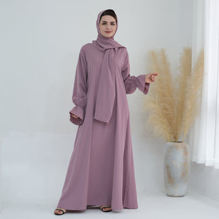 1714#Nida Ruffle Style One Piece Jilbab Abaya Women muslim dress