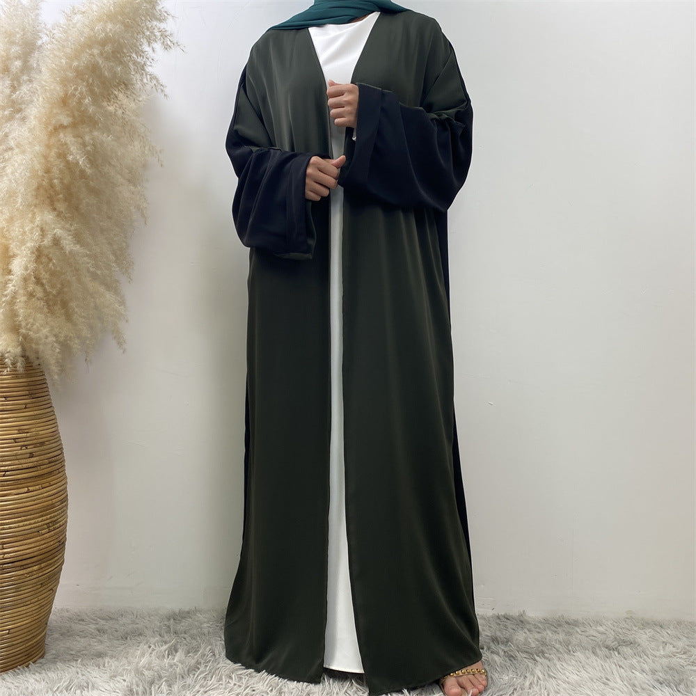 1438#Classy Latest Smooth Nida Material Two-Color Design Loose Sleeves