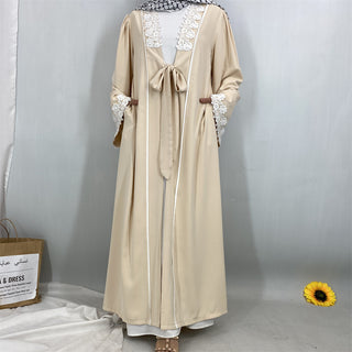 1467#Nida Abaya with Floral Lace Applique the Most Gorgeous Shade for Muslim Women