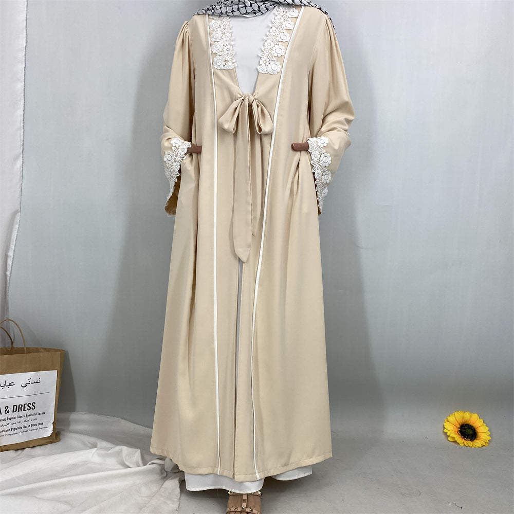 1467#Nida Abaya with Floral Lace Applique the Most Gorgeous Shade for Muslim Women