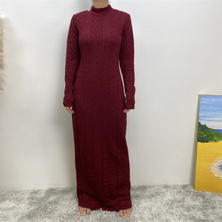 6435-1# New women long sleeve slip dress autumn winter sweater inner dresses