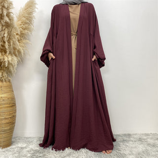 1969# Latest Elastic Cuff Big Lantern Sleeves With Side Pockets Women Abaya