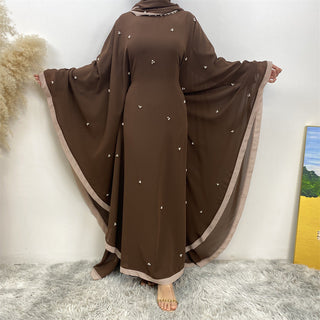 6763# 2024 chiffon adjustable waist abaya ramadan eid mubarak dubai kaftan abayas 的副本