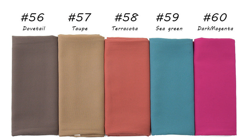 YW16#Long Muslim Shawl Plain Chiffon Simple Scarf