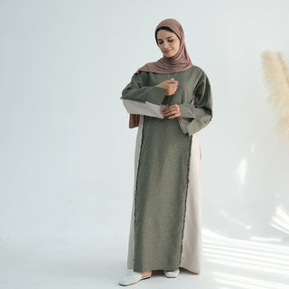 1897#Linen Abaya with Tassels Fashion Abaya Femmes Robe Musulmane Women Islamic Clothing