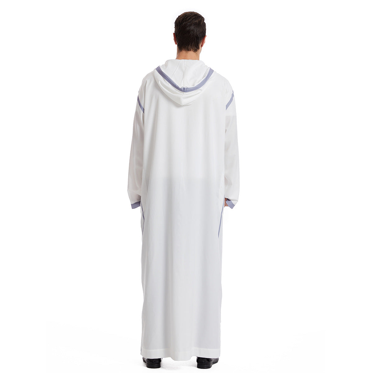 TH832#Abaya Muslim Clothing Long Sleeves Islamic High Quality Men's Robe with hat