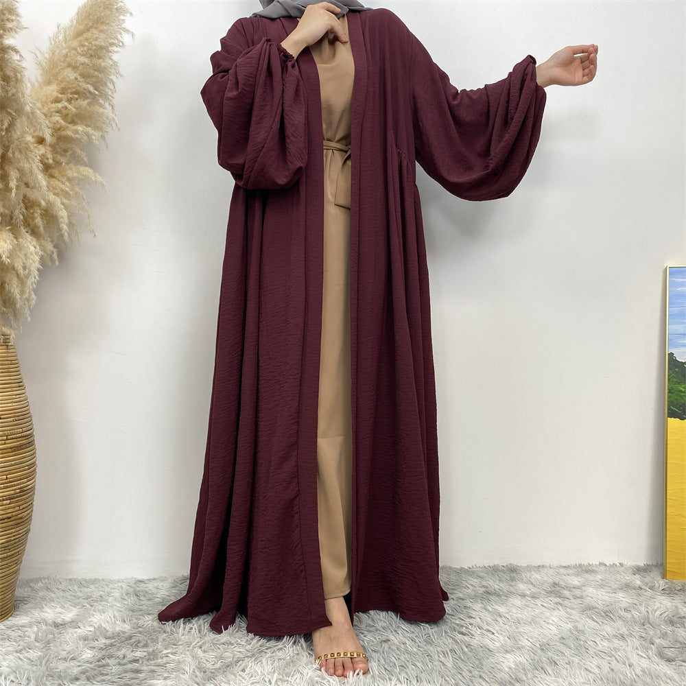 1969# Latest Elastic Cuff Big Lantern Sleeves With Side Pockets Women Abaya 的副本