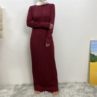 6435-1# New women long sleeve slip dress autumn winter sweater inner dresses