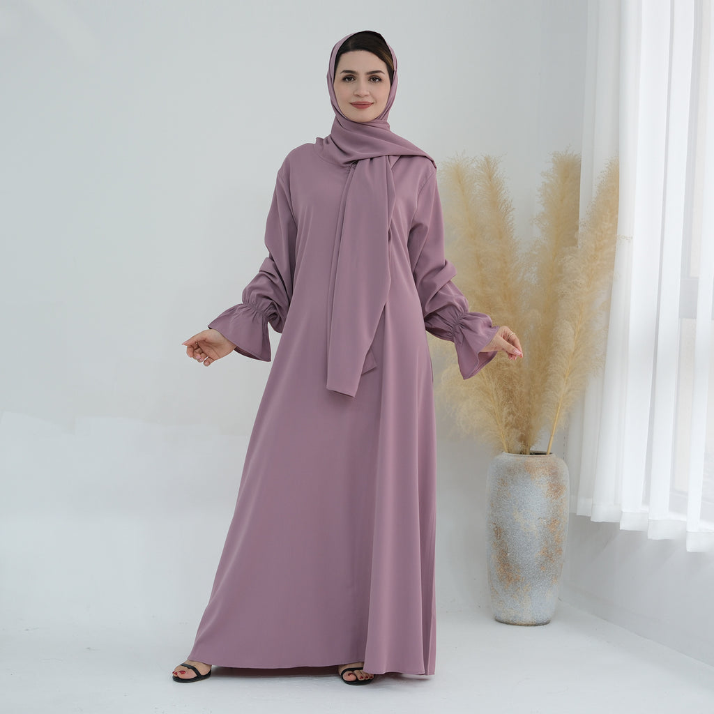 1714#Nida Ruffle Style One Piece Jilbab Abaya Women muslim dress