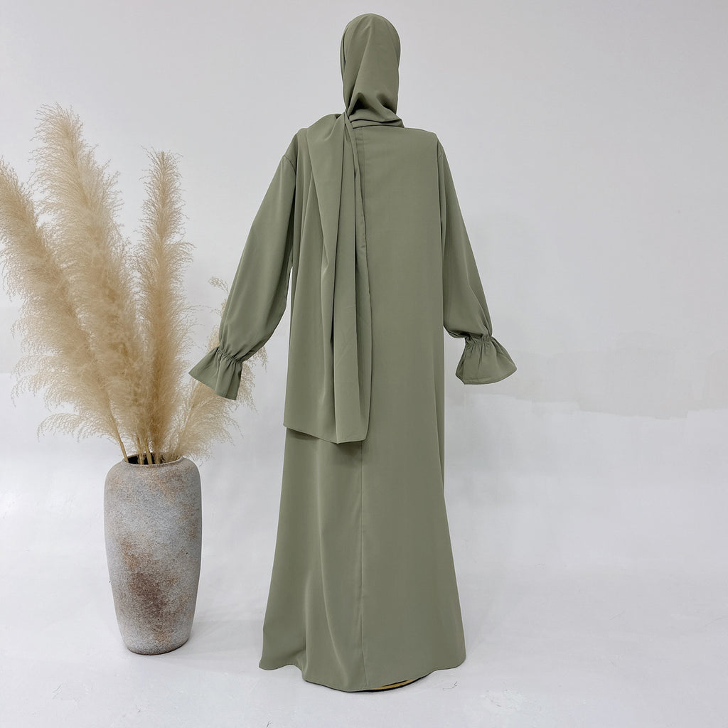 1714#Nida Ruffle Style One Piece Jilbab Abaya Women muslim dress
