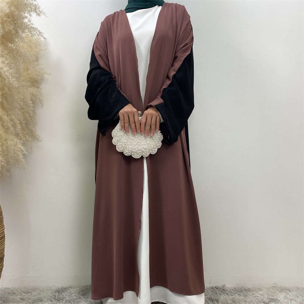 1438#Classy Latest Smooth Nida Material Two-Color Design Loose Sleeves