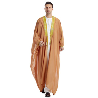 TH834#Abaya Muslim Clothing Long Sleeves Islamic High Quality Men's Robe