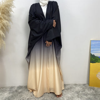 8027# Latest Chic Polyester Batwing Sleeves Women Cardigan Open Abaya