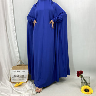6841#Traditional Islamic One Piece Full Length Jilbab Prayer Abaya Made in Premium Stretch Jersey Spandex