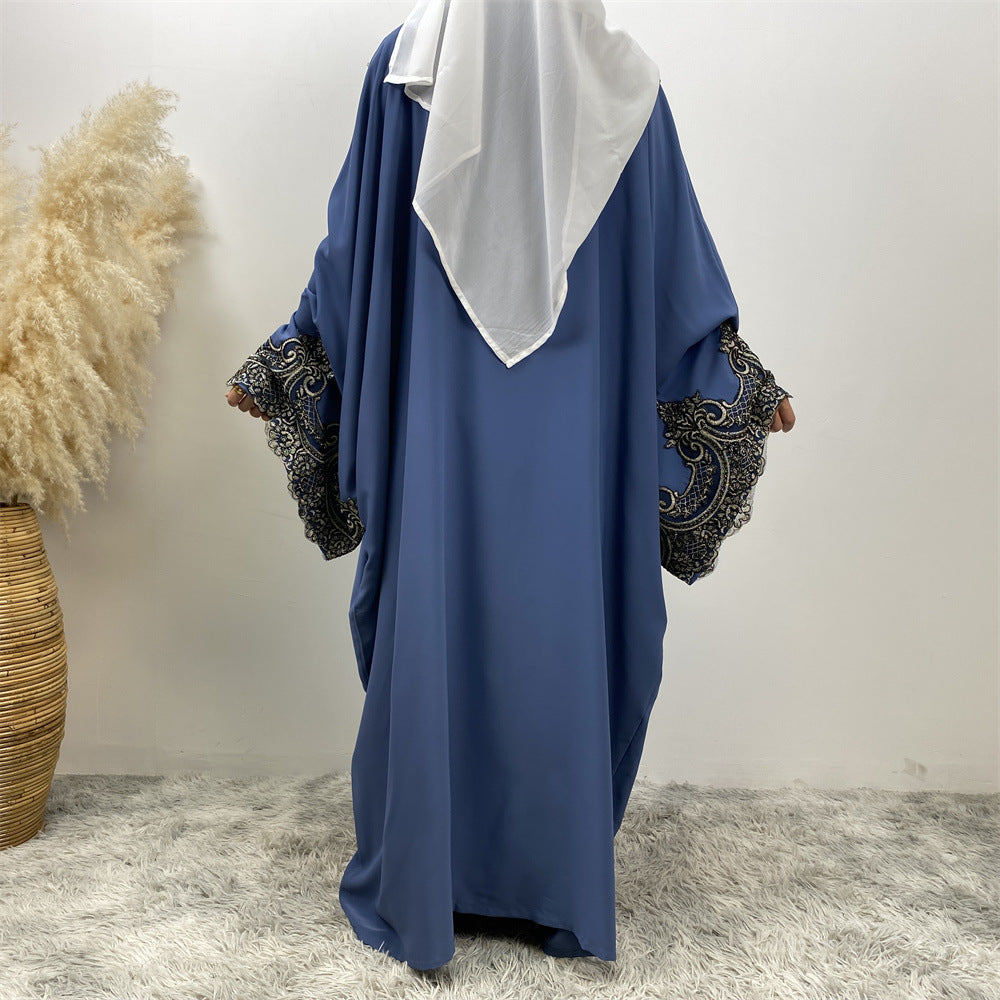 1417# Latest Ramadan Abaya For Women Muslim Fashion Luxury Silver Sequin Abaya