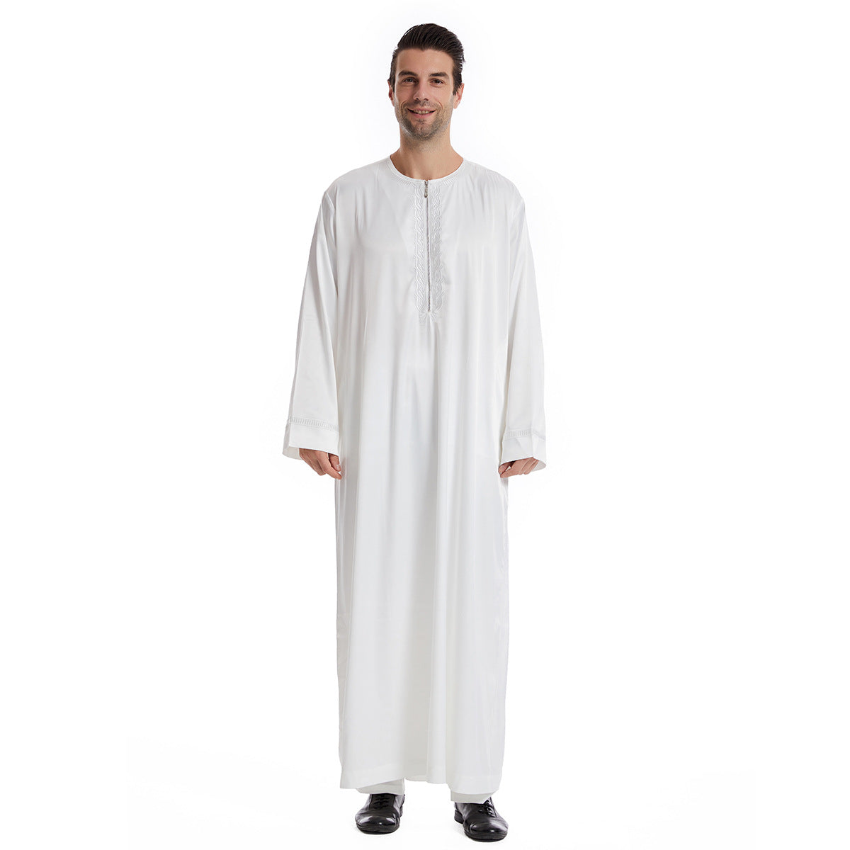 TH831#Abaya Muslim Clothing Long Sleeves Islamic High Quality Men's Robe