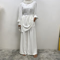 2335# Eid Latest Nida Abaya Set Long Top And Elastic Waist With Pockets Loose Pant Suit
