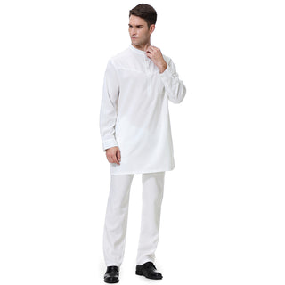 TH814#2 pcs Arab Muslim Wear calf Length Muslim Clothes Jubba Men's Thobe