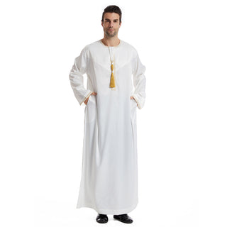 TH833#Abaya Muslim Clothing Long Sleeves Islamic High Quality Men's Robe